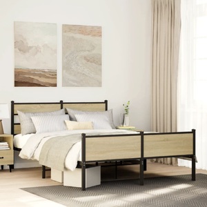 vidaXL, vidaXL Bettgestell ohne Matratze Sonoma-Eiche 140x200 cm Holzwerkstoff