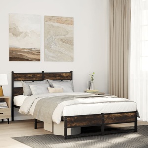 vidaXL, vidaXL Metallbett ohne Matratze Räuchereiche 120x190 cm, vidaXL Metallbett ohne Matratze Räuchereiche 120x190 cm