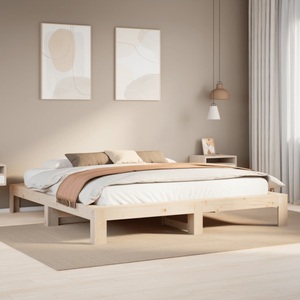 vidaXL, vidaXL Massivholzbett ohne Matratze 200x200 cm Kiefer