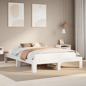 vidaXL, vidaXL Massivholzbett ohne Matratze Weiß 150x200 cm Kiefernholz