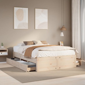 vidaXL, vidaXL Massivholzbett ohne Matratze mit Schubladen 140x190 cm