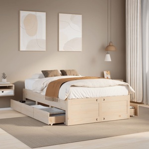 vidaXL, vidaXL Massivholzbett ohne Matratze mit Schubladen 120x190 cm