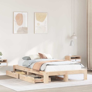 vidaXL, vidaXL Massivholzbett ohne Matratze 135x190 cm Kiefernholz