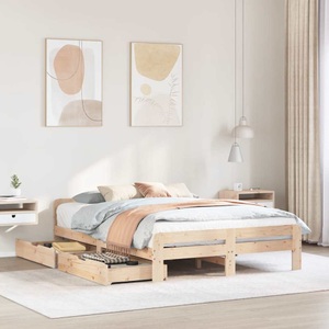 vidaXL, vidaXL Massivholzbett ohne Matratze 140x190 cm Kiefernholz