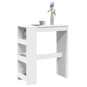 vidaXL, vidaXL Bartisch mit Regal Weiß 90x40x103,5 cm Holzwerkstoff, vidaXL Bartisch mit Regal Weiß 90x40x103,5 cm Holzwerkstoff