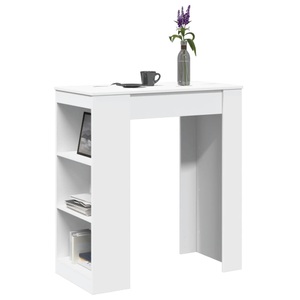 vidaXL, vidaXL Bartisch mit Regal Weiß 95x47x103,5 cm Holzwerkstoff, vidaXL Bartisch mit Regal Weiß 95x47x103,5 cm Holzwerkstoff