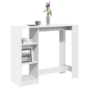 vidaXL, vidaXL Bartisch mit Regal Weiß 124x46x103,5 cm Holzwerkstoff, vidaXL Bartisch mit Regal Weiß 124x46x103,5 cm Holzwerkstoff