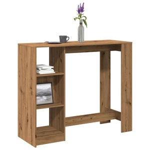 vidaXL, vidaXL Bartisch mit Regal Artisan-Eiche 124x46x103,5 cm Holzwerkstoff, vidaXL Bartisch mit Regal Artisan-Eiche 124x46x103,5 cm Holzwerkstoff