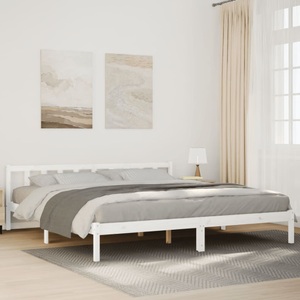 vidaXL, vidaXL Massivholzbett Extra Lang ohne Matratze Weiß 200x210 Kieferholz
