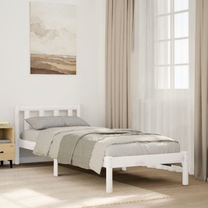 vidaXL, vidaXL Massivholzbett Extra Lang ohne Matratze Weiß 100x220 Kieferholz