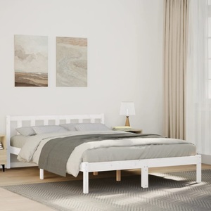 vidaXL, vidaXL Massivholzbett Extra Lang ohne Matratze Weiß 140x220 Kieferholz