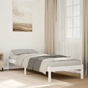 vidaXL, vidaXL Massivholzbett Extra Lang ohne Matratze Weiß 100x210 Kieferholz