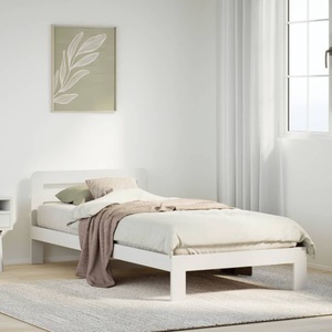 vidaXL, vidaXL Massivholzbett ohne Matratze Weiß 100x200 cm Kiefernholz