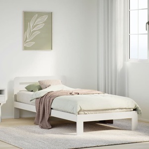 vidaXL, vidaXL Massivholzbett ohne Matratze Weiß 75x190 cm Kiefernholz