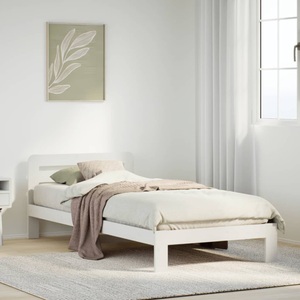 vidaXL, vidaXL Massivholzbett ohne Matratze Weiß 90x190 cm Kiefernholz