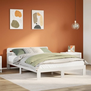 vidaXL, vidaXL Massivholzbett ohne Matratze Weiß 140x190 cm Kiefernholz