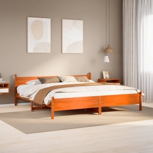 vidaXL, vidaXL Massivholzbett ohne Matratze Wachsbraun 180x200 Kiefernholz, vidaXL Massivholzbett ohne Matratze Wachsbraun 180x200 Kiefernholz
