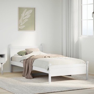 vidaXL, vidaXL Massivholzbett ohne Matratze Weiß 100x200 cm Kiefernholz