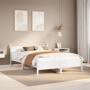 vidaXL, vidaXL Massivholzbett ohne Matratze Weiß 120x190 cm Kiefernholz