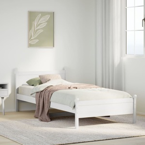 vidaXL, vidaXL Massivholzbett ohne Matratze Weiß 75x190 cm Kiefernholz