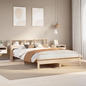 vidaXL, vidaXL Massivholzbett mit Regal ohne Matratze 120x190 cm Kiefer