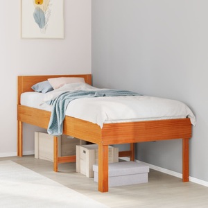 vidaXL, vidaXL Massivholzbett ohne Matratze Wachsbraun 75x190 cm Kiefernholz