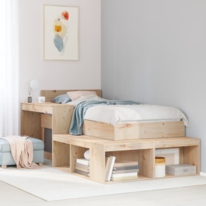 vidaXL, vidaXL Nachttisch mit Schreibtisch 232x112x75 cm Massivholz Kiefer, vidaXL Nachttisch mit Schreibtisch 232x112x75 cm Massivholz Kiefer