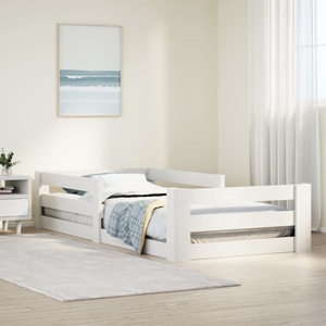 vidaXL, vidaXL Massivholzbett ohne Matratze Weiß 70x140 cm Kiefernholz
