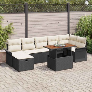 vidaXL, VidaXL - Gartensofa-set poly-rattan, One Size, Schwarz