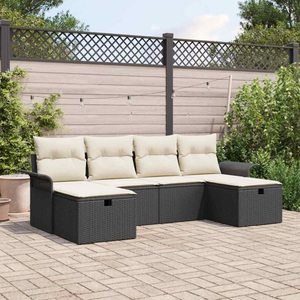vidaXL, VidaXL - Garten-sofa poly-rattan, One Size, Schwarz