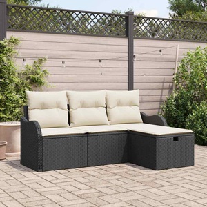 vidaXL, VidaXL - Garten-sofa poly-rattan, One Size, Schwarz