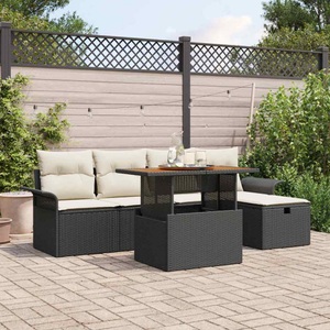 vidaXL, VidaXL - Garten sofa set poly-rattan, One Size, Schwarz