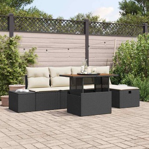vidaXL, VidaXL - Garten sofa set poly-rattan, One Size, Schwarz