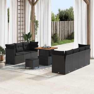vidaXL, VidaXL - Garten-sofa poly-rattan, One Size, Schwarz