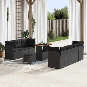 vidaXL, VidaXL - Garten-sofa poly-rattan, One Size, Schwarz