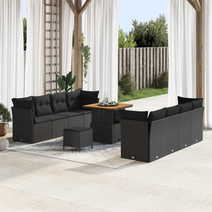 vidaXL, VidaXL - Garten-sofa poly-rattan, One Size, Schwarz
