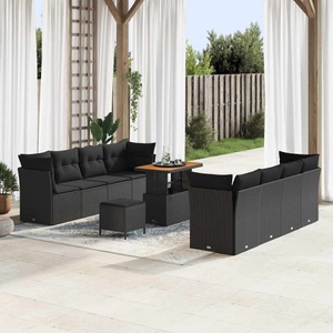 vidaXL, VidaXL - Garten-sofa poly-rattan, One Size, Schwarz