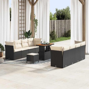 vidaXL, VidaXL - Garten-sofa poly-rattan, One Size, Schwarz