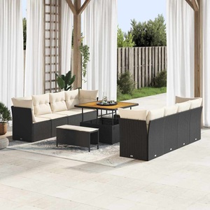 vidaXL, VidaXL - Garten-sofa poly-rattan, One Size, Schwarz