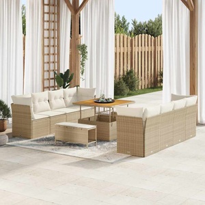 vidaXL, VidaXL - Garten-sofa poly-rattan, One Size, Beige