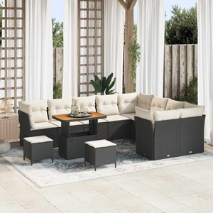 vidaXL, VidaXL - Garten-sofa poly-rattan, One Size, Schwarz