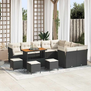 vidaXL, VidaXL - Garten-sofa poly-rattan, One Size, Schwarz