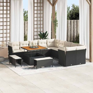 vidaXL, VidaXL - Garten-sofa poly-rattan, One Size, Schwarz