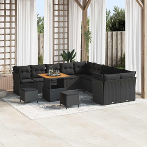 vidaXL, VidaXL - Garten-sofa poly-rattan, One Size, Schwarz