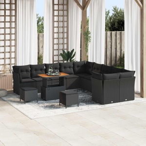 vidaXL, VidaXL - Garten-sofa poly-rattan, One Size, Schwarz