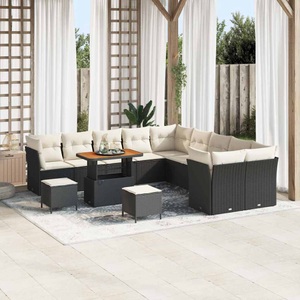 vidaXL, VidaXL - Garten-sofa poly-rattan, One Size, Schwarz