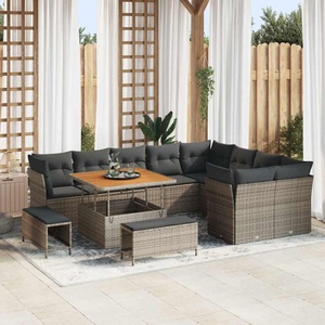 vidaXL, VidaXL - Garten-sofa poly-rattan, One Size, Grau