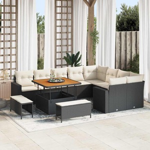 vidaXL, VidaXL - Garten-sofa poly-rattan, One Size, Schwarz