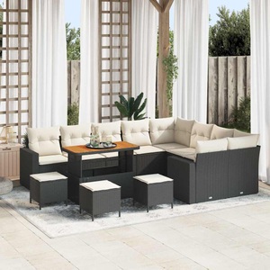 vidaXL, VidaXL - Garten-sofa poly-rattan, One Size, Schwarz