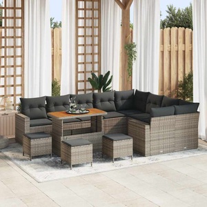 vidaXL, VidaXL - Garten-sofa poly-rattan, One Size, Grau
